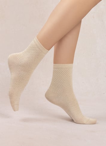 Ribbel sokken BLEUFORET Beige